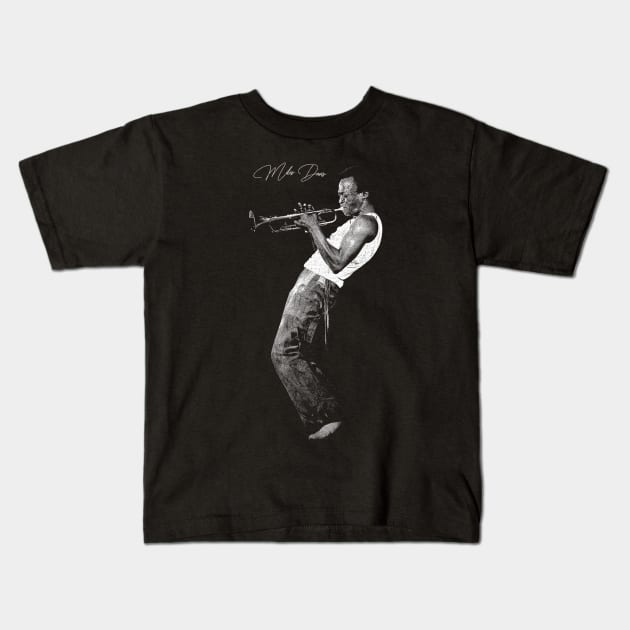 Miles Davis Kids T-Shirt by gwpxstore